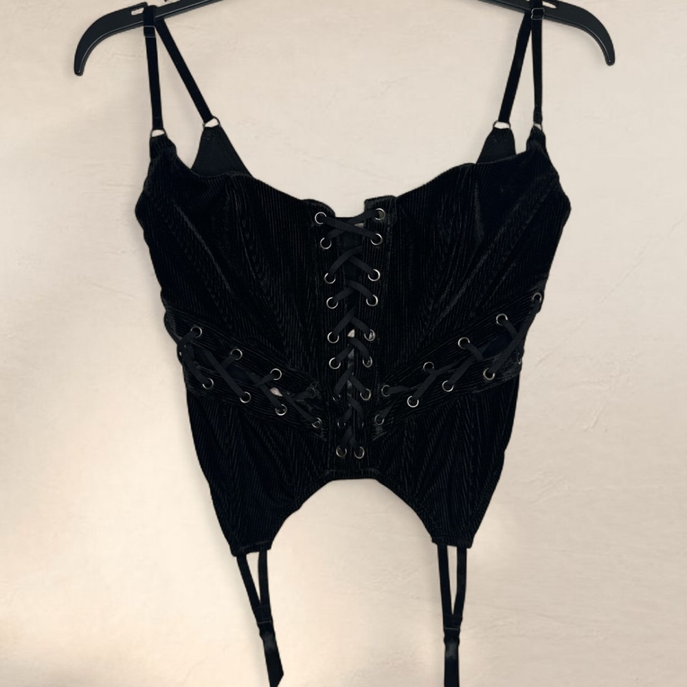 Black velvet corset top